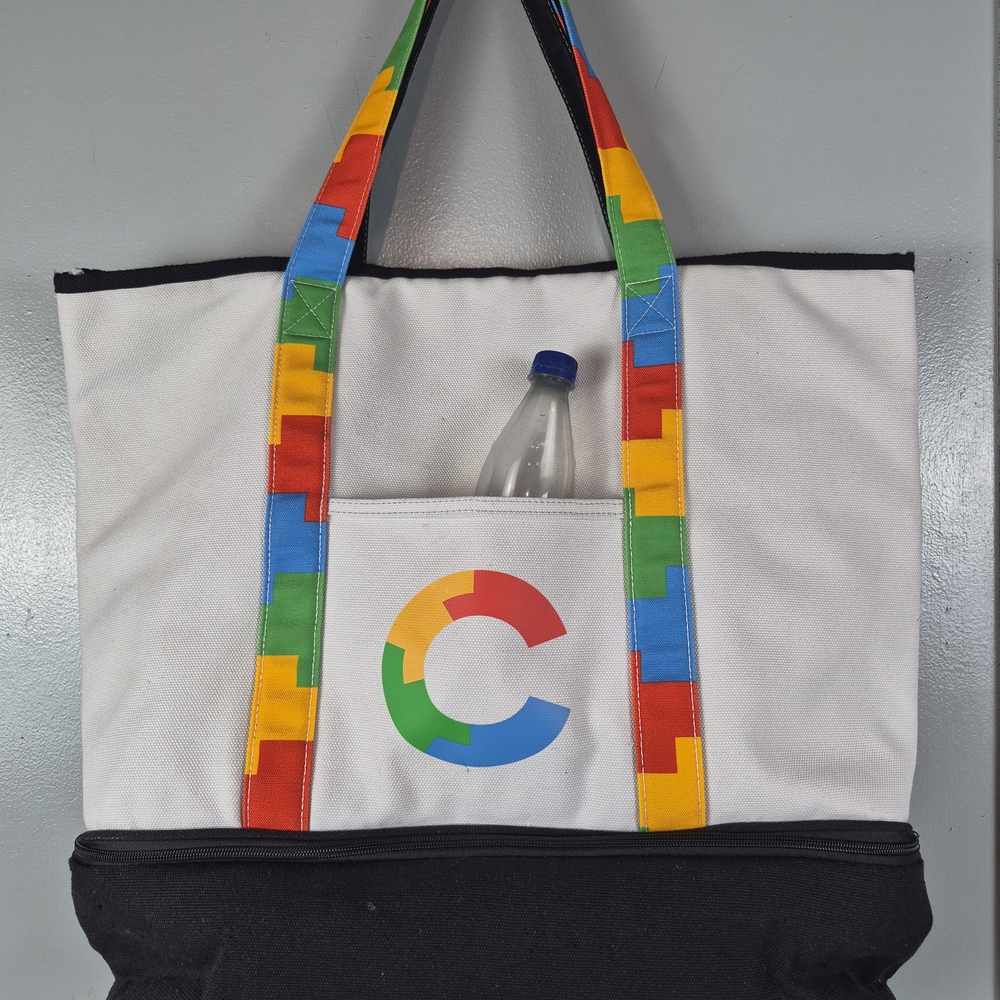 Google Multicolor Insulated Picnic Tote Bag HUGE